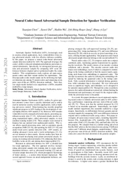 Neural Codec-based Adversarial Sample Detection for Speaker Verification