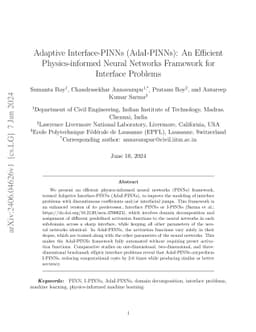 Adaptive Interface-PINNs (AdaI-PINNs): An Efficient Physics-informed
  Neural Networks Framework for Interface Problems