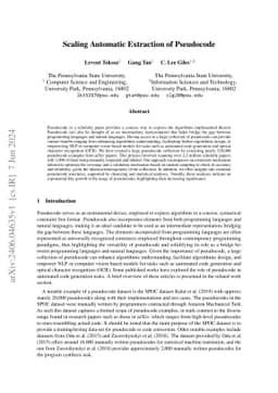 Scaling Automatic Extraction of Pseudocode