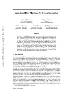Variational Flow Matching for Graph Generation
