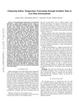 Enhancing Indoor Temperature Forecasting through Synthetic Data in
  Low-Data Environments