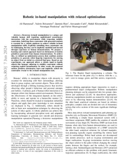 Robotic in-hand manipulation with relaxed optimization