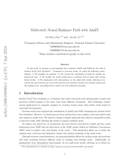 Multi-style Neural Radiance Field with AdaIN