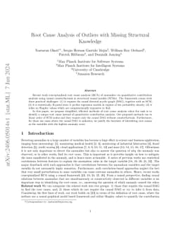 Root Cause Analysis of Outliers with Missing Structural Knowledge
