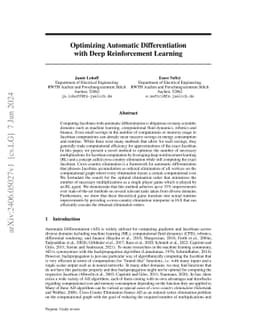 Optimizing Automatic Differentiation with Deep Reinforcement Learning
