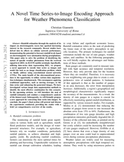 A Novel Time Series-to-Image Encoding Approach for Weather Phenomena
  Classification