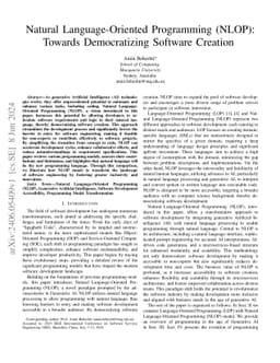 Natural Language-Oriented Programming (NLOP): Towards Democratizing
  Software Creation