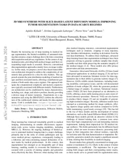 3D MRI Synthesis with Slice-Based Latent Diffusion Models: Improving
  Tumor Segmentation Tasks in Data-Scarce Regimes