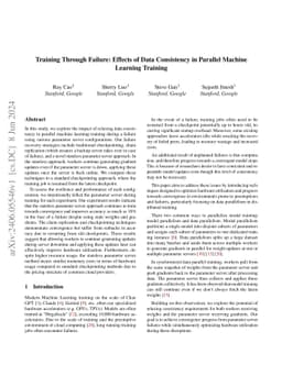 Training Through Failure: Effects of Data Consistency in Parallel
  Machine Learning Training