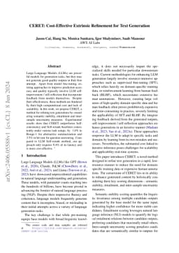 CERET: Cost-Effective Extrinsic Refinement for Text Generation