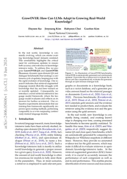 GrowOVER: How Can LLMs Adapt to Growing Real-World Knowledge?