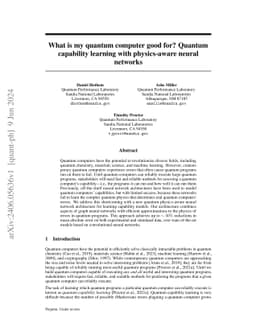 What is my quantum computer good for? Quantum capability learning with physics-aware neural networks