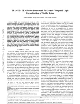 TR2MTL: LLM based framework for Metric Temporal Logic Formalization of
  Traffic Rules