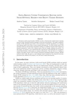 Data-Driven Upper Confidence Bounds with Near-Optimal Regret for
  Heavy-Tailed Bandits