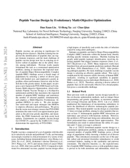 Peptide Vaccine Design by Evolutionary Multi-Objective Optimization