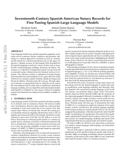 Seventeenth-Century Spanish American Notary Records for Fine-Tuning
  Spanish Large Language Models