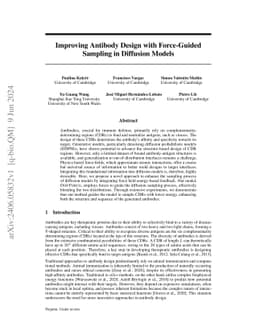 Improving Antibody Design with Force-Guided Sampling in Diffusion Models