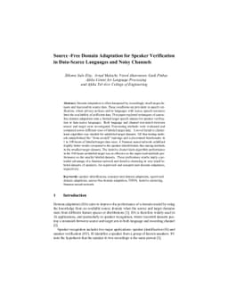 Source -Free Domain Adaptation for Speaker Verification in Data-Scarce
  Languages and Noisy Channels