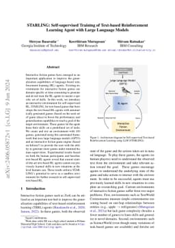 STARLING: Self-supervised Training of Text-based Reinforcement Learning
  Agent with Large Language Models