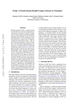 Feriji: A French-Zarma Parallel Corpus, Glossary & Translator
