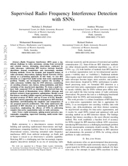 Supervised Radio Frequency Interference Detection with SNNs