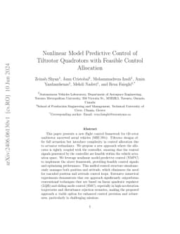 Nonlinear Model Predictive Control of Tiltrotor Quadrotors with Feasible
  Control Allocation