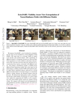 ExtraNeRF: Visibility-Aware View Extrapolation of Neural Radiance Fields
  with Diffusion Models