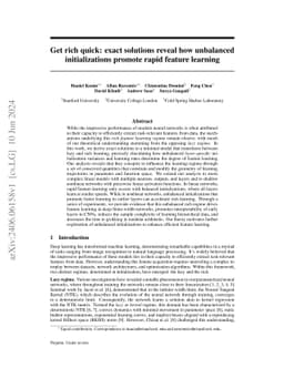 Get rich quick: exact solutions reveal how unbalanced initializations
  promote rapid feature learning