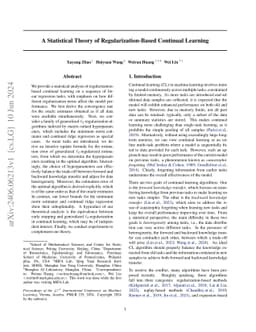 A Statistical Theory of Regularization-Based Continual Learning