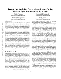 DiffAudit: Auditing Privacy Practices of Online Services for Children
  and Adolescents