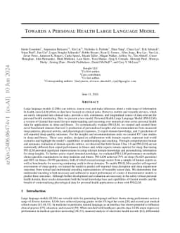 Towards a Personal Health Large Language Model