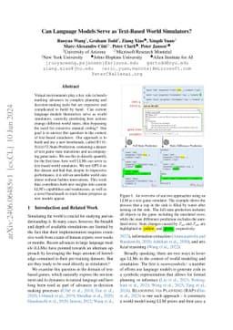 Can Language Models Serve as Text-Based World Simulators?