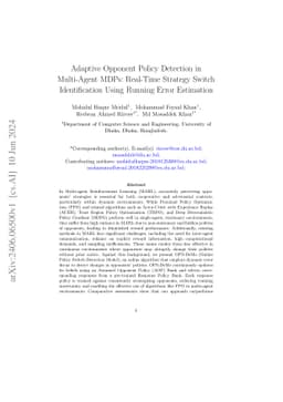 Adaptive Opponent Policy Detection in Multi-Agent MDPs: Real-Time
  Strategy Switch Identification Using Running Error Estimation