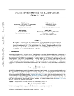 Online Newton Method for Bandit Convex Optimisation