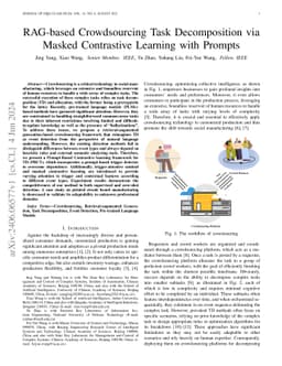 RAG-based Crowdsourcing Task Decomposition via Masked Contrastive
  Learning with Prompts