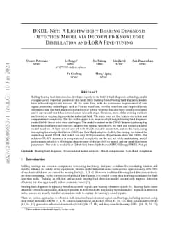 DKDL-Net: A Lightweight Bearing Fault Detection Model via Decoupled
  Knowledge Distillation and Low-Rank Adaptation Fine-tuning