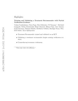 Training and Validating a Treatment Recommender with Partial
  Verification Evidence