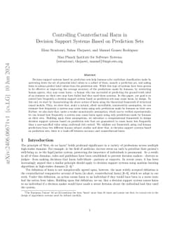 Controlling Counterfactual Harm in Decision Support Systems Based on
  Prediction Sets
