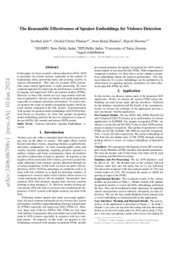 The Reasonable Effectiveness of Speaker Embeddings for Violence
  Detection