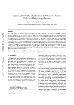 Optimal Gait Control for a Tendon-driven Soft Quadruped Robot by
  Model-based Reinforcement Learning