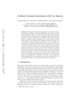 Guiding Catalogue Enrichment with User Queries