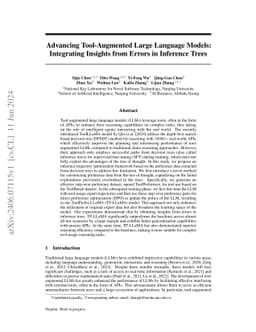 Advancing Tool-Augmented Large Language Models: Integrating Insights from Errors in Inference Trees