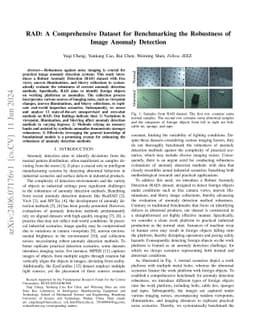 RAD: A Comprehensive Dataset for Benchmarking the Robustness of Image
  Anomaly Detection