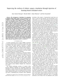 Improving the realism of robotic surgery simulation through injection of
  learning-based estimated errors