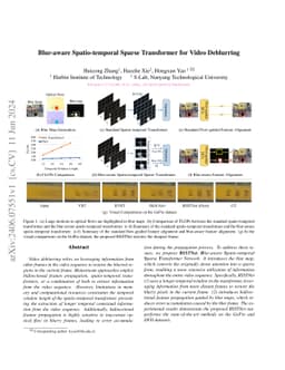 Blur-aware Spatio-temporal Sparse Transformer for Video Deblurring