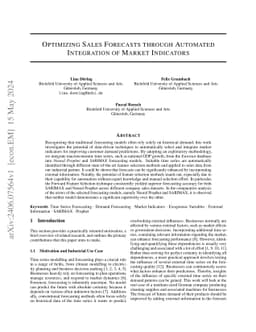 Optimizing Sales Forecasts through Automated Integration of Market
  Indicators