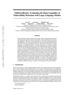 VulDetectBench: Evaluating the Deep Capability of Vulnerability
  Detection with Large Language Models