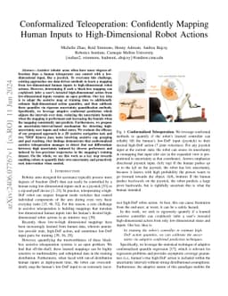 Conformalized Teleoperation: Confidently Mapping Human Inputs to
  High-Dimensional Robot Actions