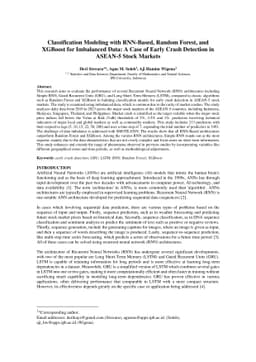 Classification Modeling with RNN-Based, Random Forest, and XGBoost for
  Imbalanced Data: A Case of Early Crash Detection in ASEAN-5 Stock Markets