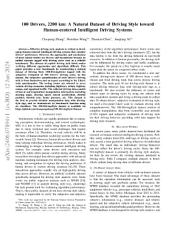 100 Drivers, 2200 km: A Natural Dataset of Driving Style toward
  Human-centered Intelligent Driving Systems